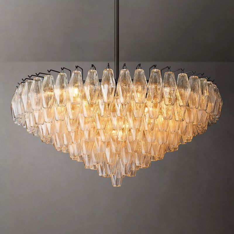 Chiala Clear Glass Tiered Round Chandelier 37"