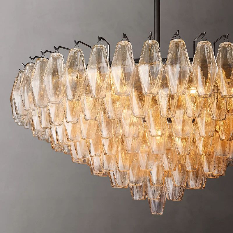 Chiala Clear Glass Tiered Round Chandelier 37"