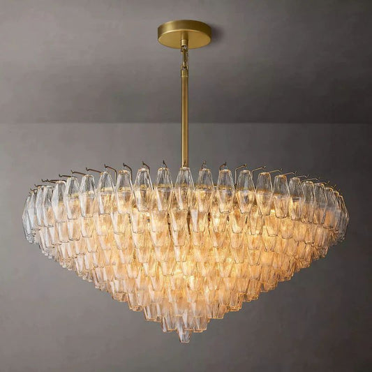 Chiala Clear Glass Tiered Round Chandelier 47"