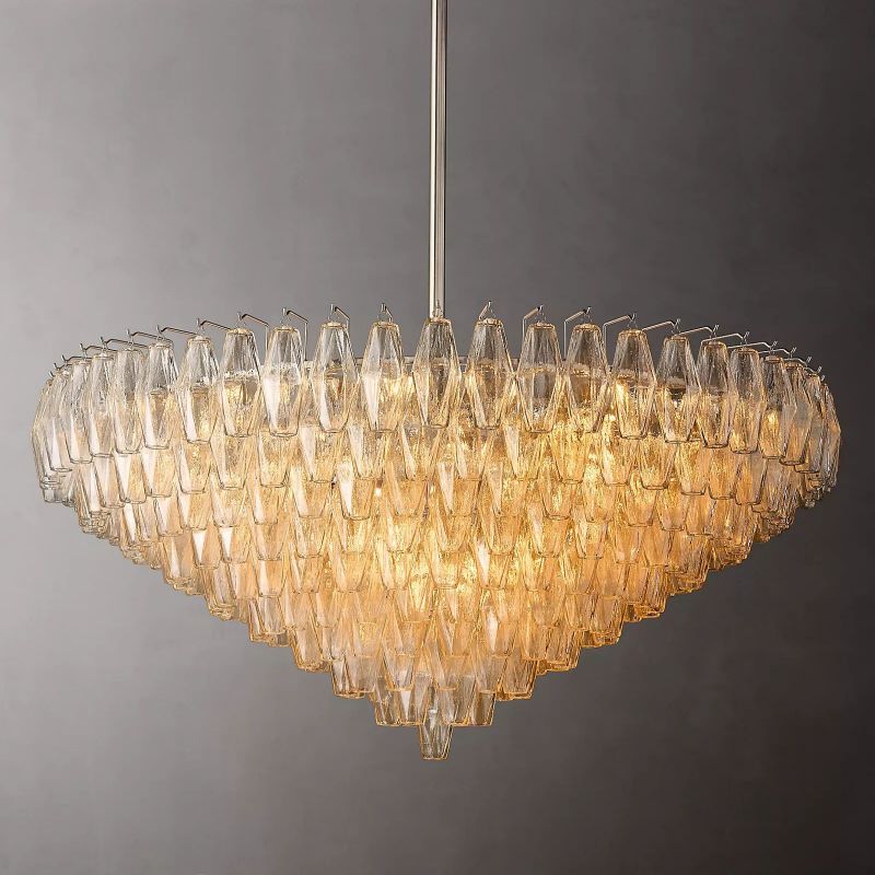 Chiala Clear Glass Tiered Round Chandelier 47"