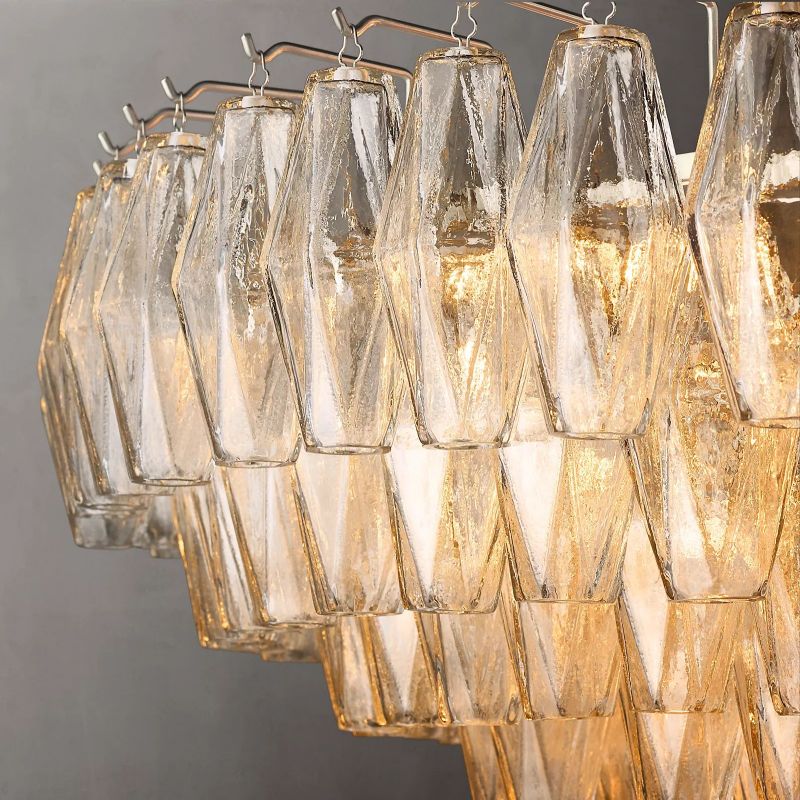 Chiala Clear Glass Tiered Round Chandelier 47"