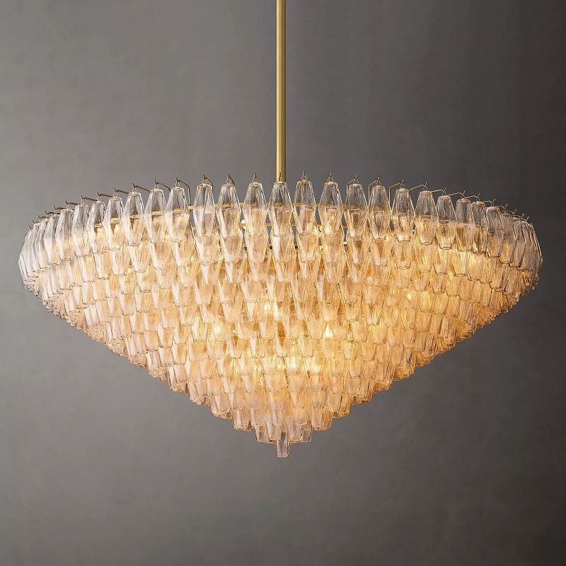 Chiala Clear Glass Tiered Round Chandelier 62"