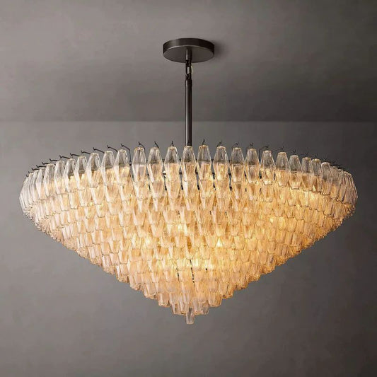 Chiala Clear Glass Tiered Round Chandelier 62"