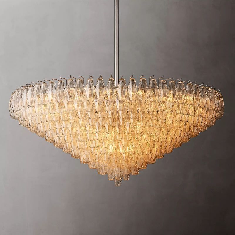 Chiala Clear Glass Tiered Round Chandelier 62"