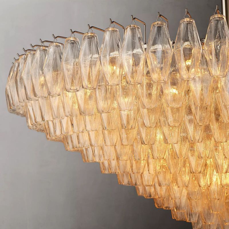 Chiala Clear Glass Tiered Round Chandelier 62"