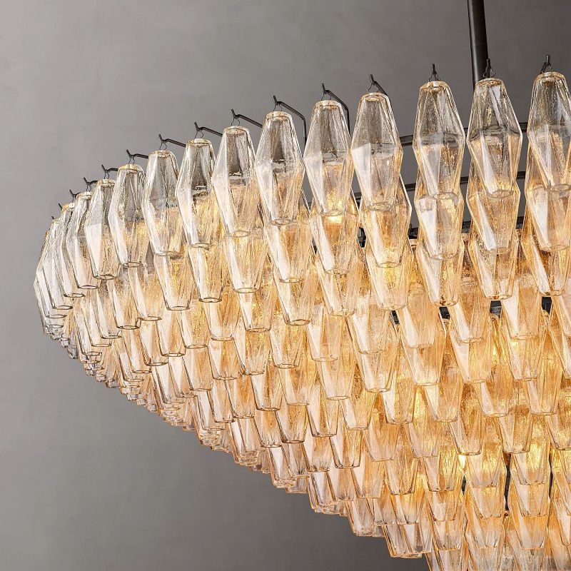 Chiala Clear Glass Tiered Round Chandelier 62"