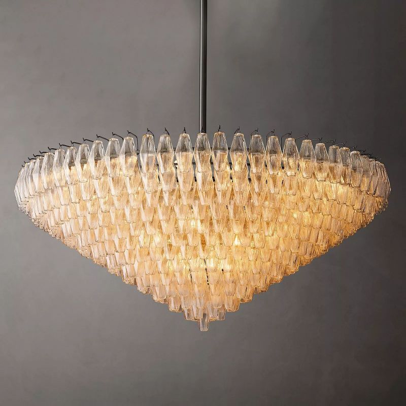 Chiala Clear Glass Tiered Round Chandelier 62"