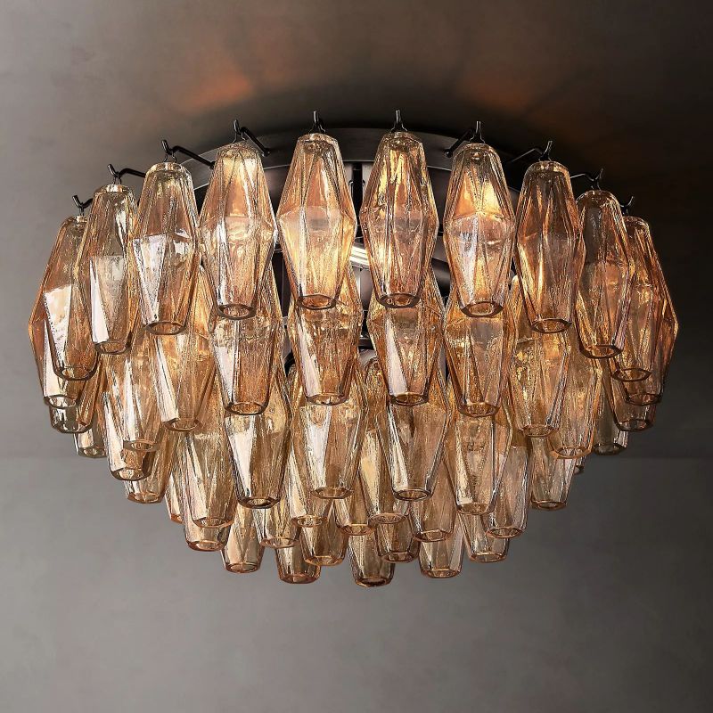 Chiala Smoke Glass Flushmount 22"