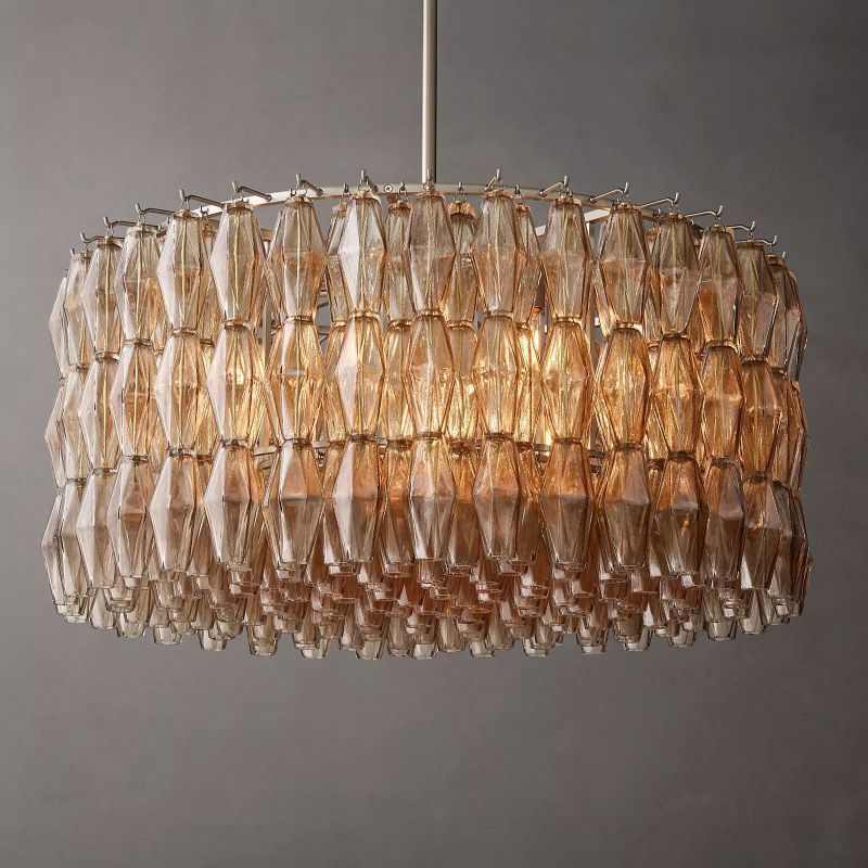 Chiala Smoke Glass Round Chandelier 37"
