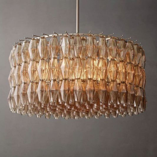 Chiala Smoke Glass Round Chandelier 37"