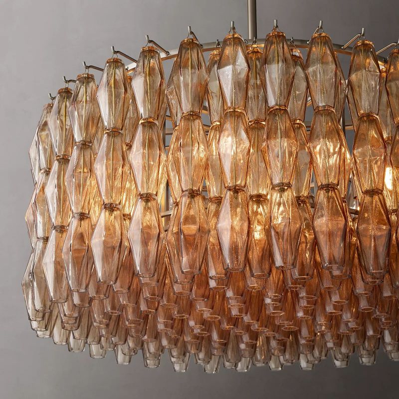 Chiala Smoke Glass Round Chandelier 37"