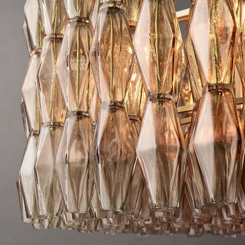 Chiala Smoke Glass Round Chandelier 37"