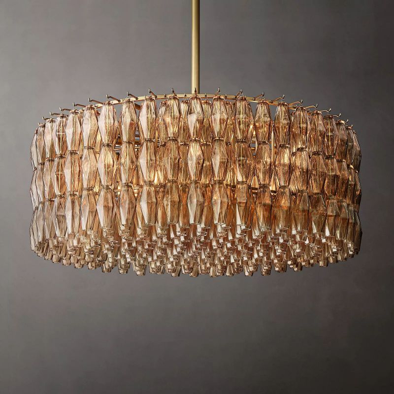 Chiala Smoke Glass Round Chandelier 47"