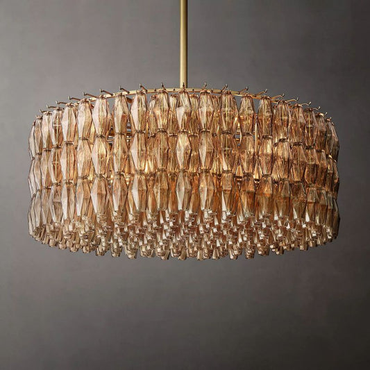 Chiala Smoke Glass Round Chandelier 47"