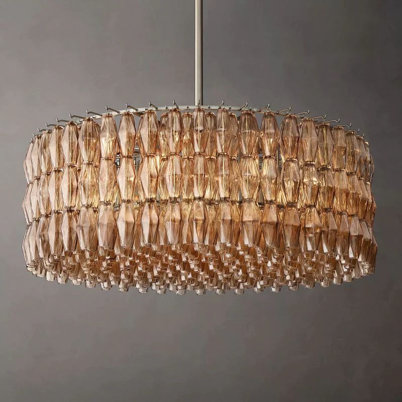 Chiala Smoke Glass Round Chandelier 47"