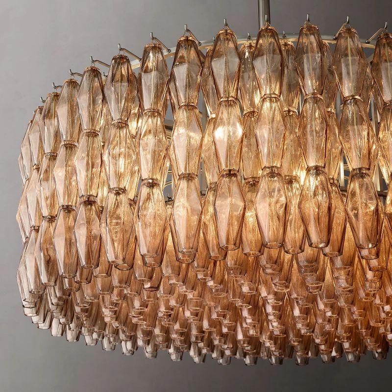 Chiala Smoke Glass Round Chandelier 47"