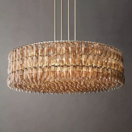 Chiala Smoke Glass Round Chandelier 62"