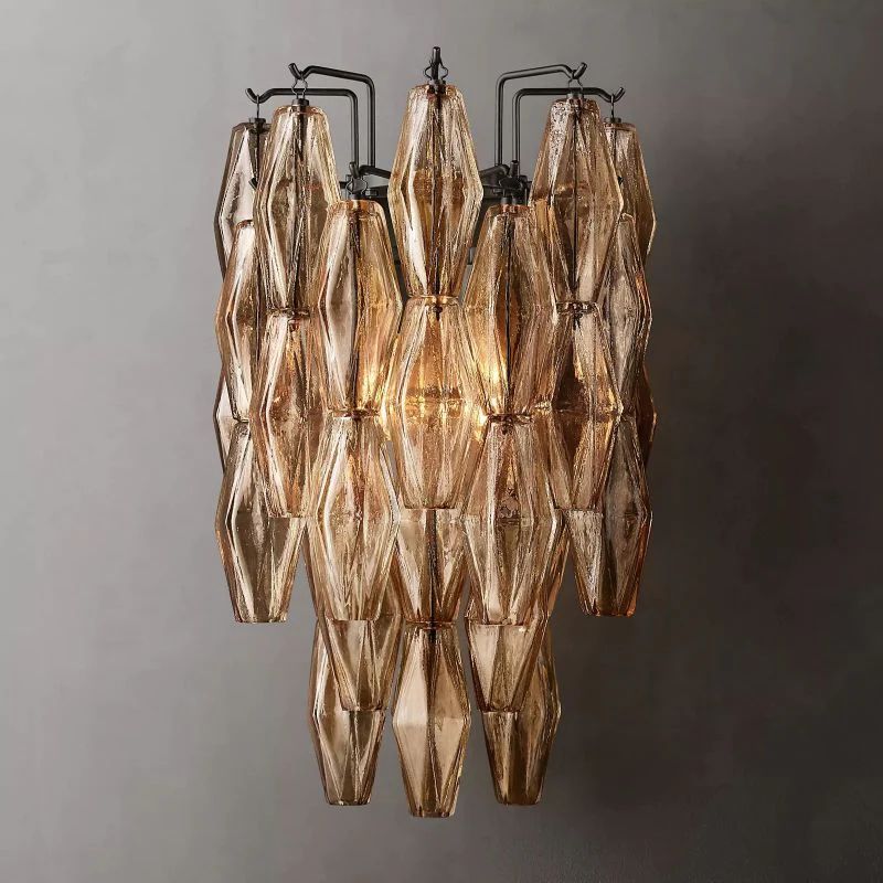 Chiala Smoke Glass Short Wall Sconce