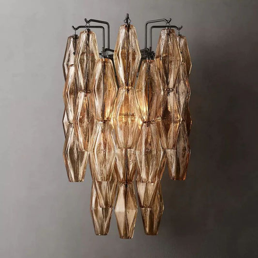 Chiala Smoke Glass Short Wall Sconce