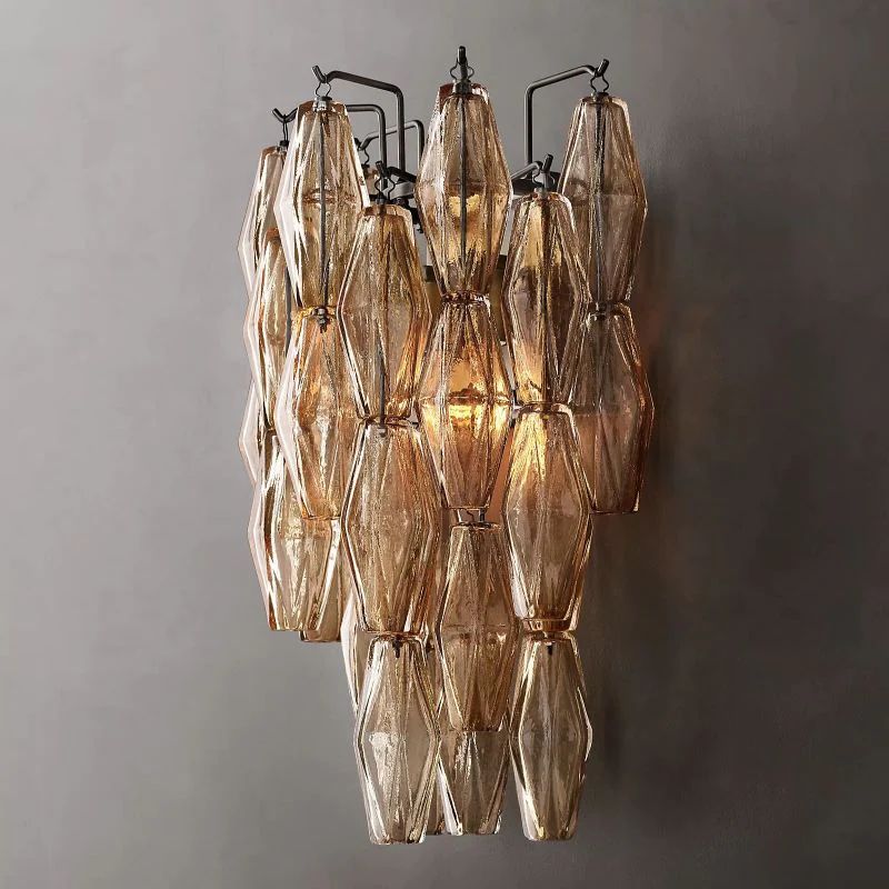 Chiala Smoke Glass Short Wall Sconce