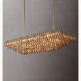 Load image into Gallery viewer, Chiala Smoke Glass Tiered Rectangular Chandelier 74"
