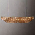 Load image into Gallery viewer, Chiala Smoke Glass Tiered Rectangular Chandelier 74"
