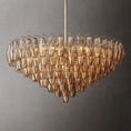 Load image into Gallery viewer, Chiala Smoke Glass Tiered Round Chandelier 37"
