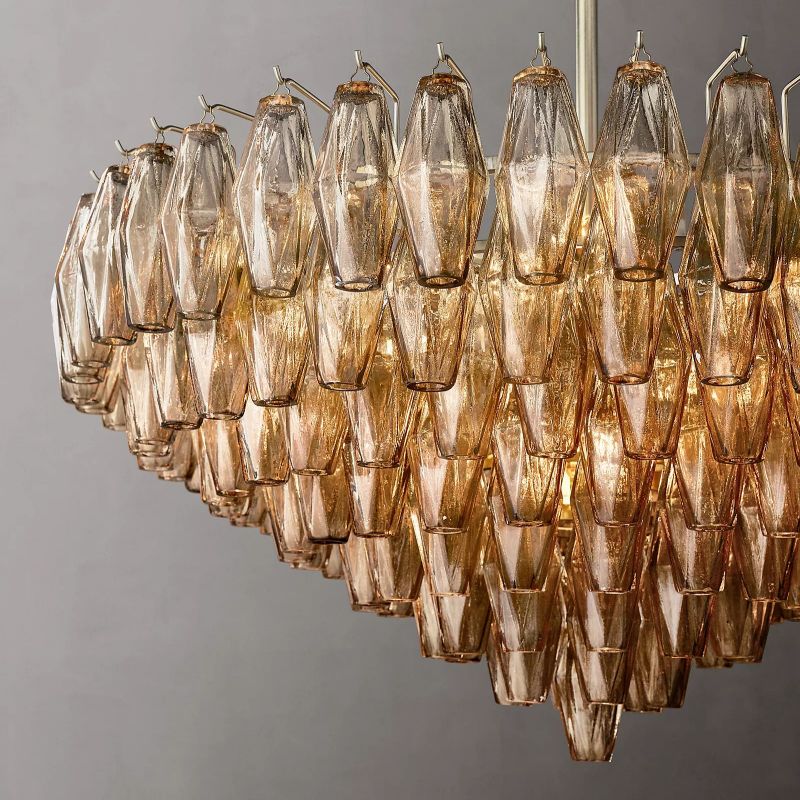 Chiala Smoke Glass Tiered Round Chandelier 37"