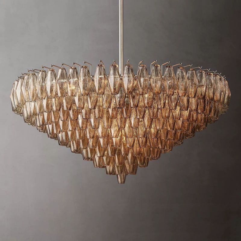 Chiala Smoke Glass Tiered Round Chandelier 47"