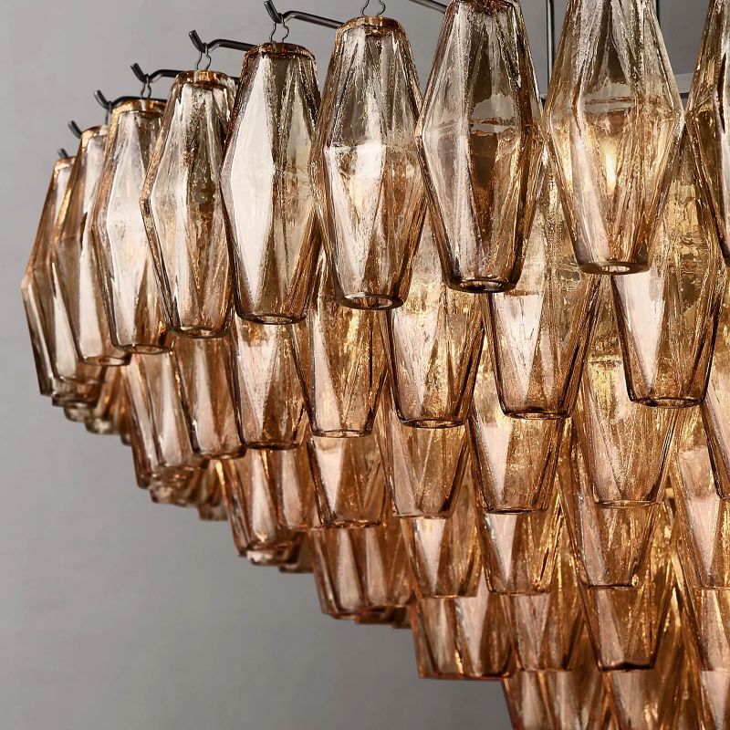 Chiala Smoke Glass Tiered Round Chandelier 47"