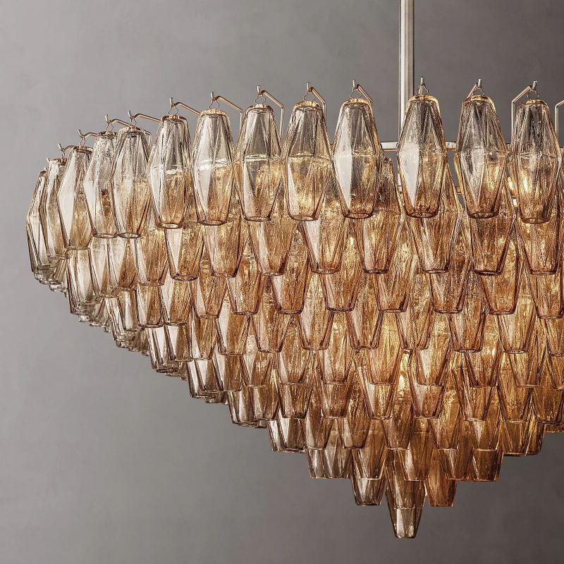 Chiala Smoke Glass Tiered Round Chandelier 47"