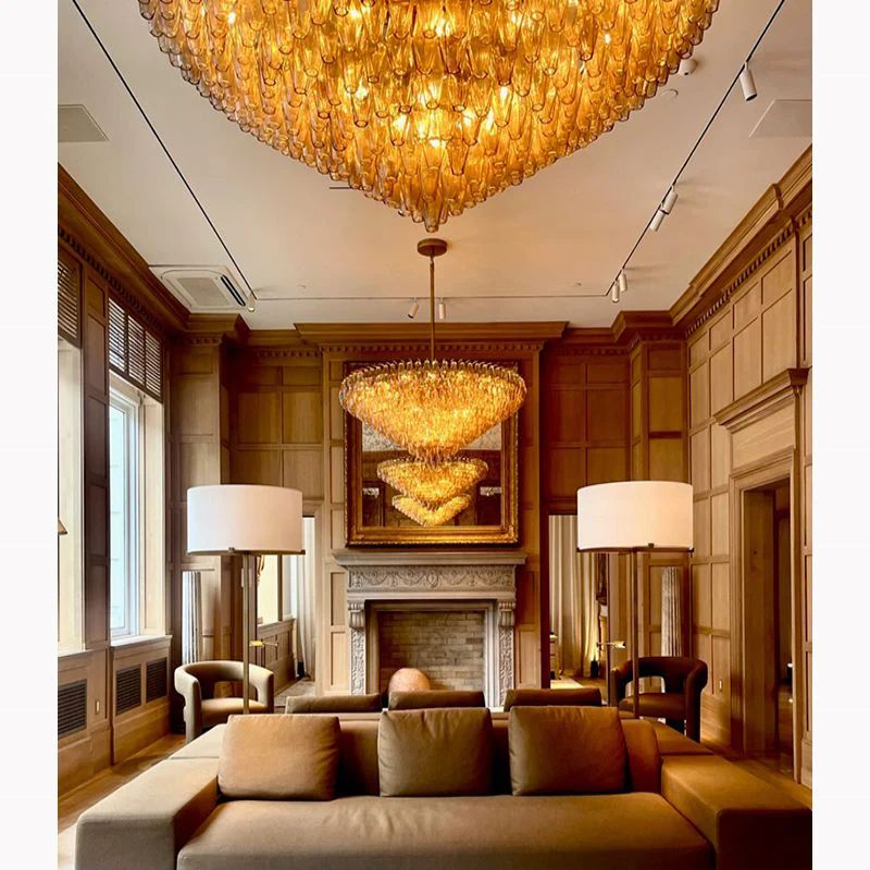 Chiala Smoke Glass Tiered Round Chandelier 47"
