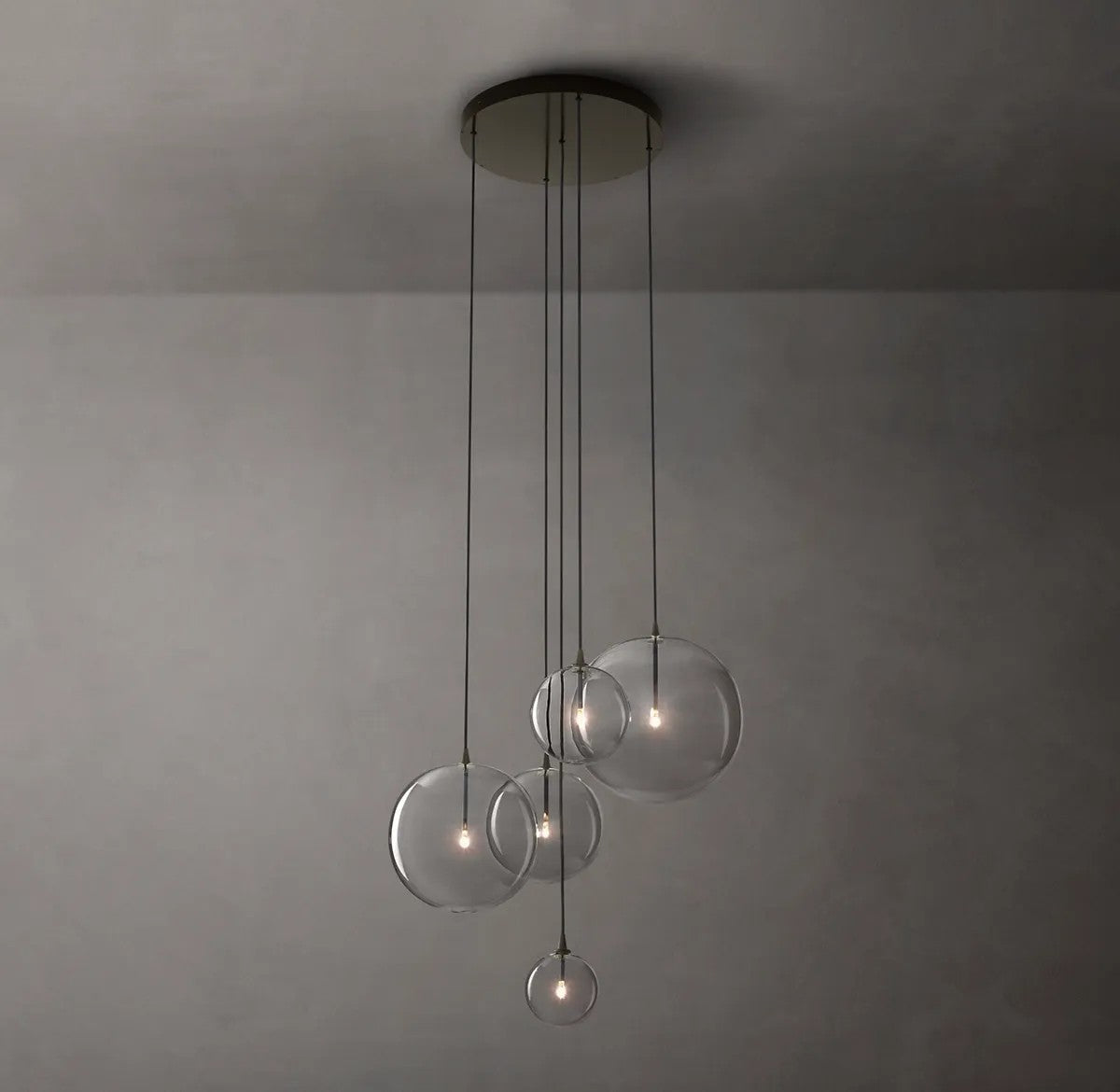 Clear Globe Mobile Cluster Chandelier 28"