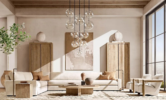 Clear Globe Mobile Cluster Chandelier 44"