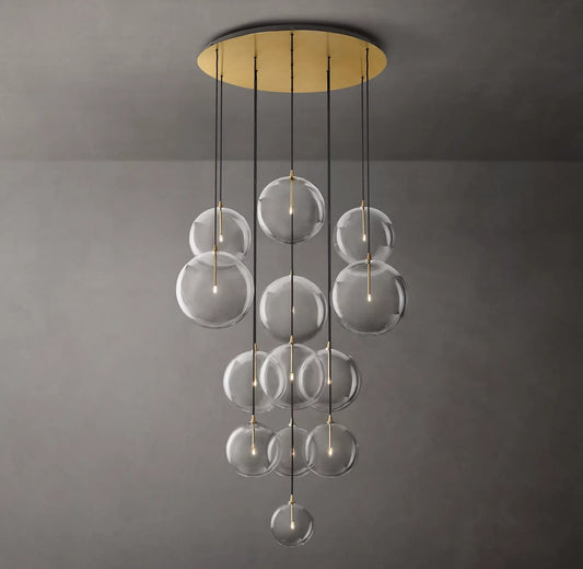 Clear Globe Mobile Cluster Chandelier 44"