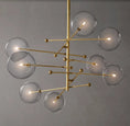 Load image into Gallery viewer, Clear Globe Mobile Eight-Arm Chandelier 79"
