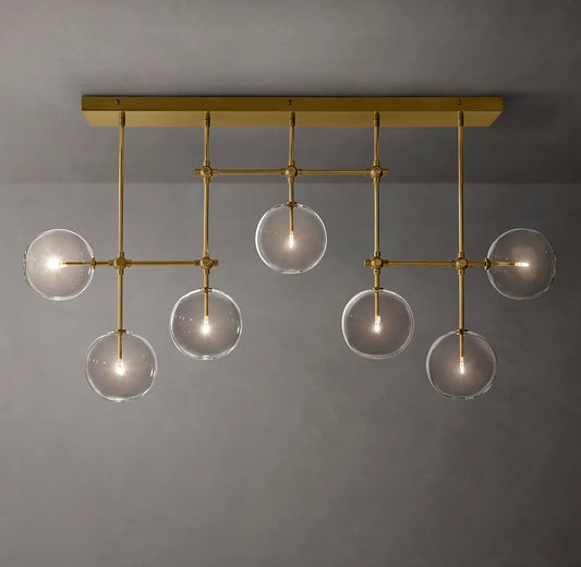 Clear Globe Mobile Linear Chandelier 60"