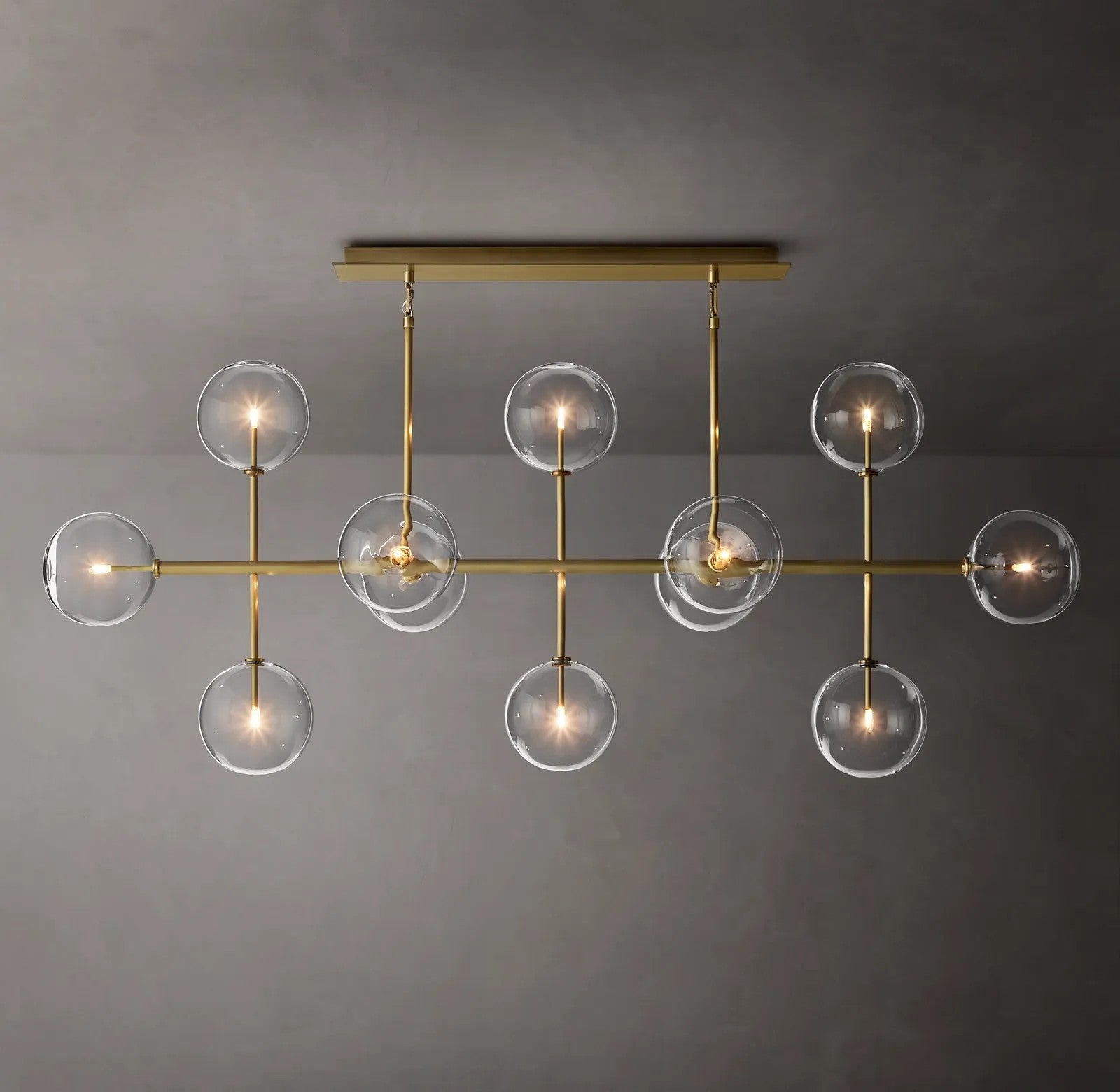 Clear Globe Mobile Linear Chandelier