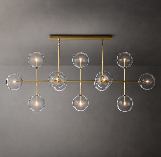 Clear Globe Mobile Linear Chandelier