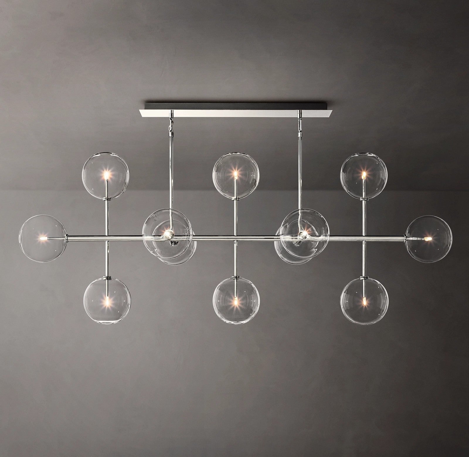Clear Globe Mobile Linear Chandelier