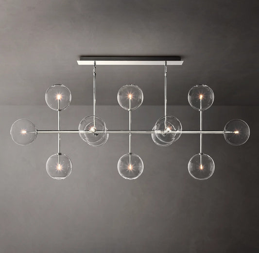 Clear Globe Mobile Linear Chandelier