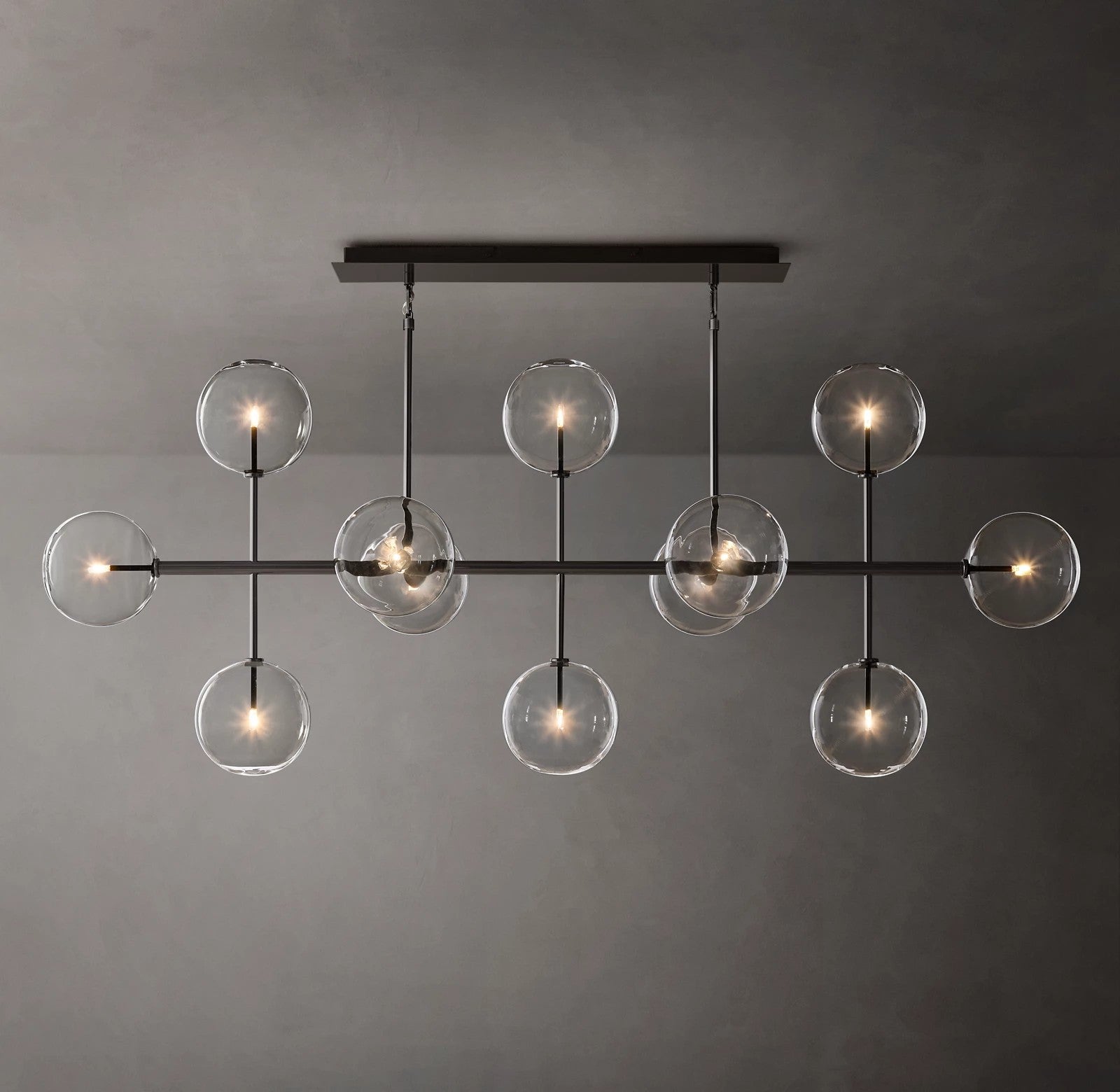 Clear Globe Mobile Linear Chandelier