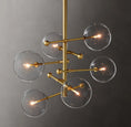 Load image into Gallery viewer, Clear Globe Mobile Six-Arm Chandelier 40"
