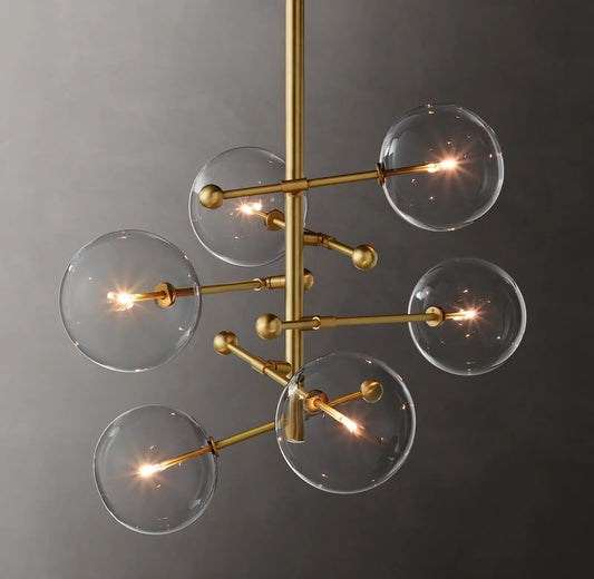 Clear Globe Mobile Six-Arm Chandelier 40"