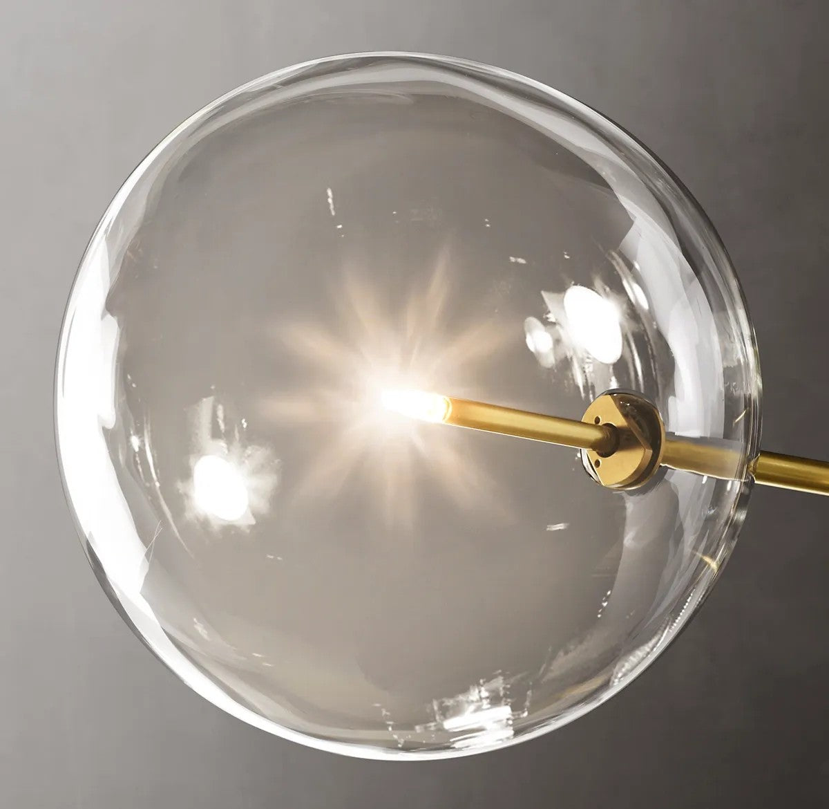 Clear Globe Mobile Six-Arm Chandelier 40"