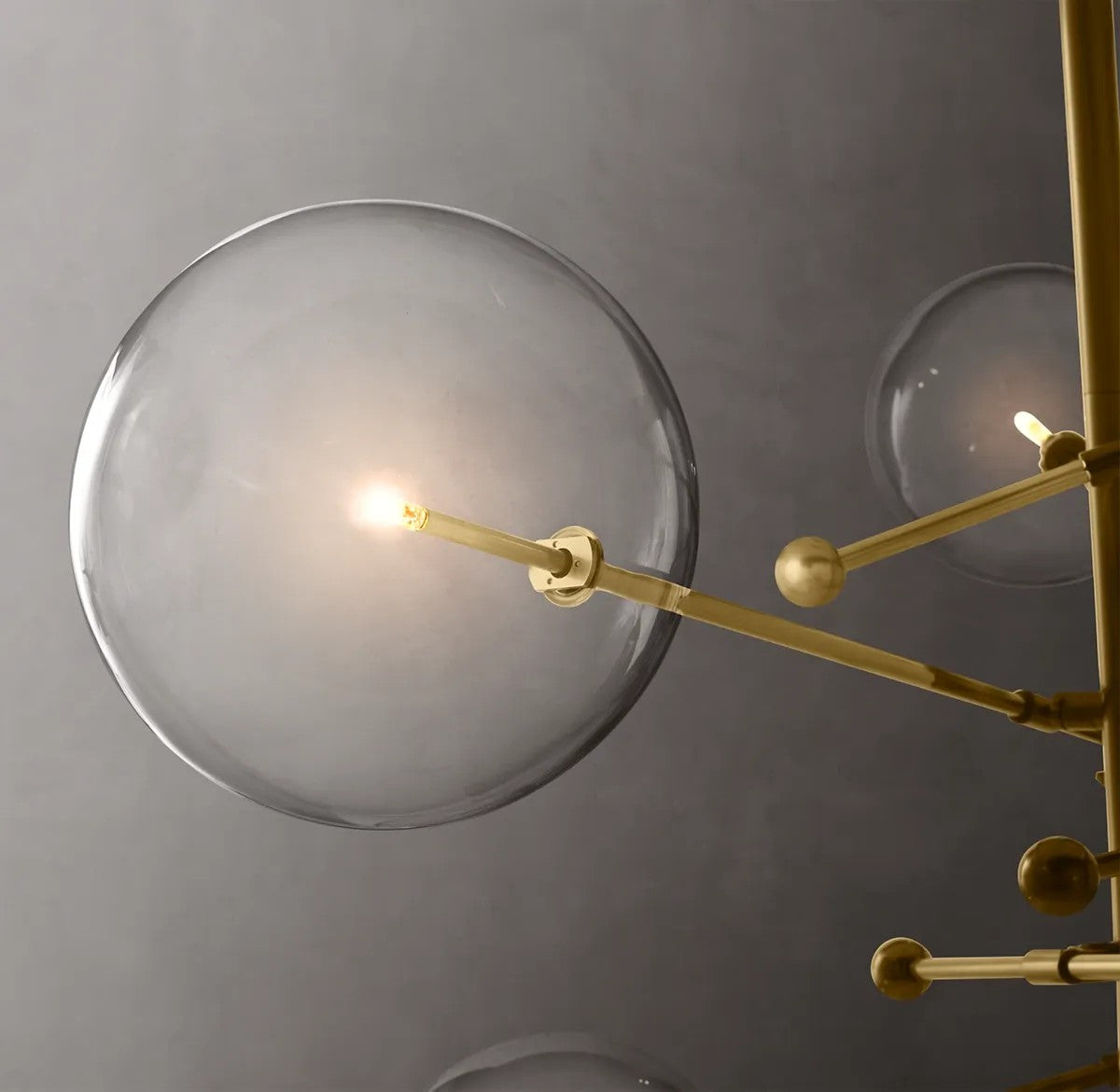 Clear Globe Mobile Six-Arm Chandelier 55"