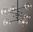 Load image into Gallery viewer, Clear Globe Mobile Six-Arm Chandelier 55"
