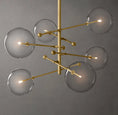 Load image into Gallery viewer, Clear Globe Mobile Six-Arm Chandelier 55"
