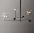 Load image into Gallery viewer, Clear Globe Mobile Three-Arm Chandelier 46"
