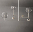 Load image into Gallery viewer, Clear Globe Mobile Three-Arm Chandelier 46"
